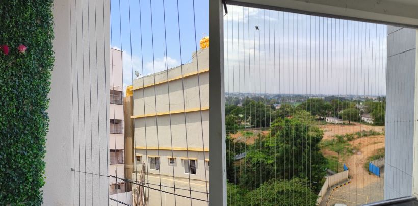 Invisible Grill for Balconies | Call 8530237689  for Installation 